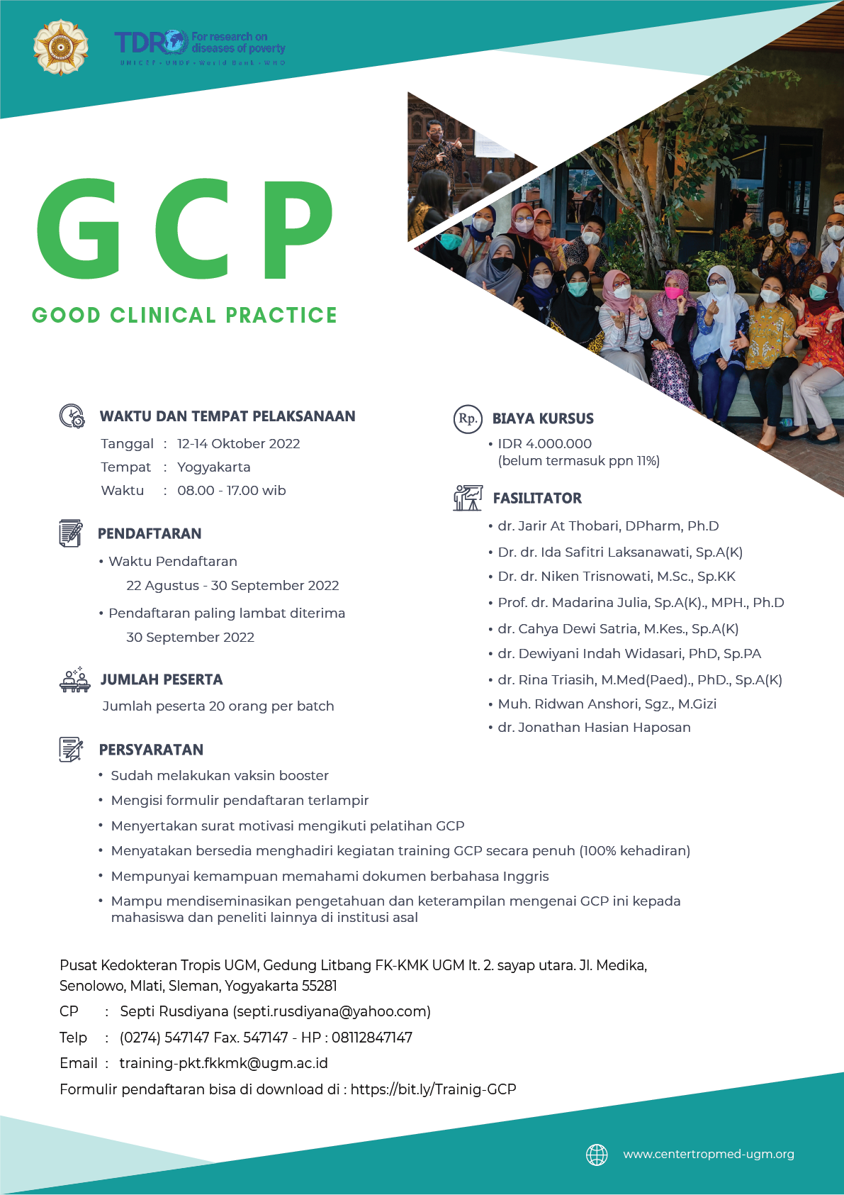 Training On GCP (Good Clinical Practice) – Center For Tropical Medicine UGM